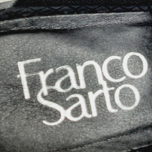 Franco Sarto Sonia Pointed Toe Leather Snakeskin Embossed Block Heel Mules A229 - Picture 10 of 13